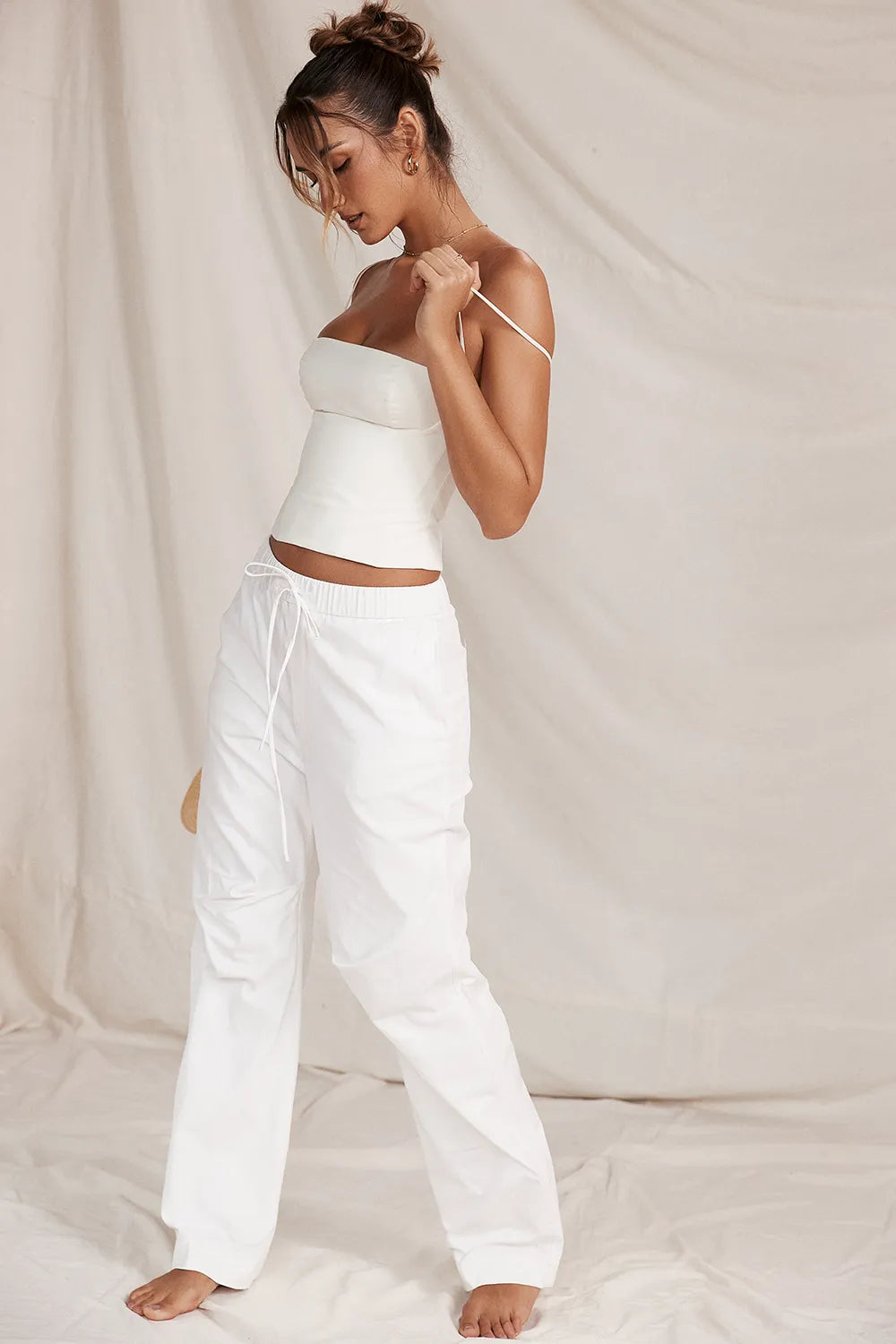 Luna White Cargo Trousers