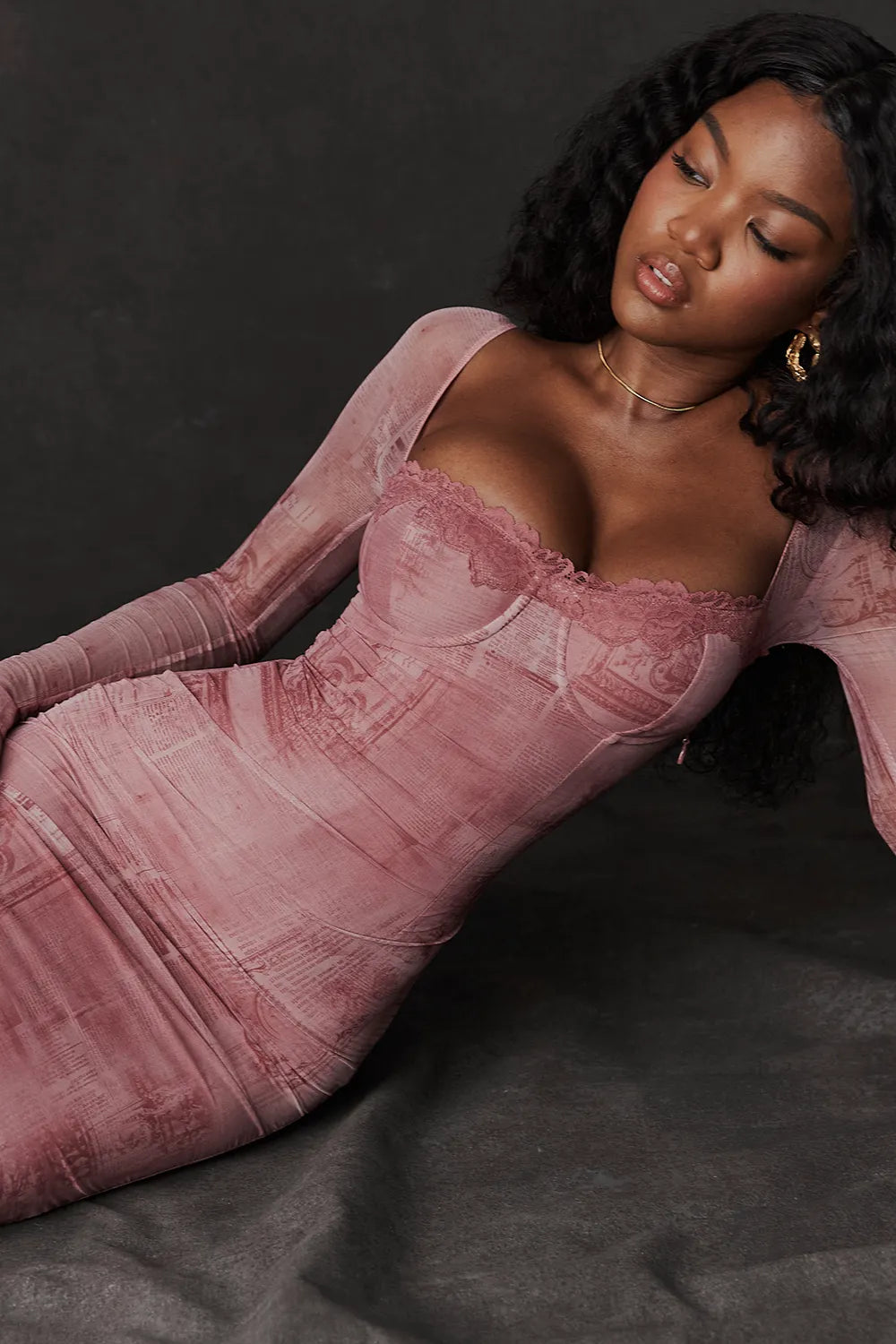 Seraphina Pink Print Corset Dress