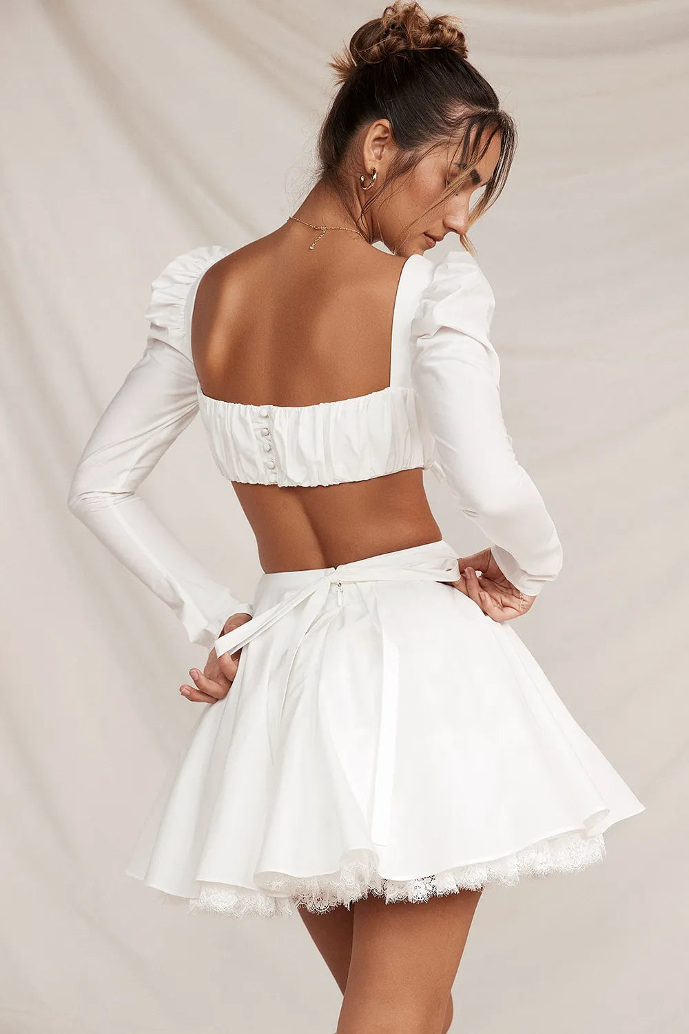 Shira White Puff Sleeve Top