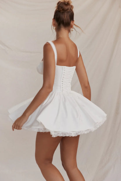 Pietra White Corset Mini Dress