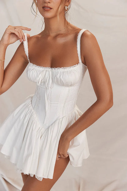Pietra White Corset Mini Dress