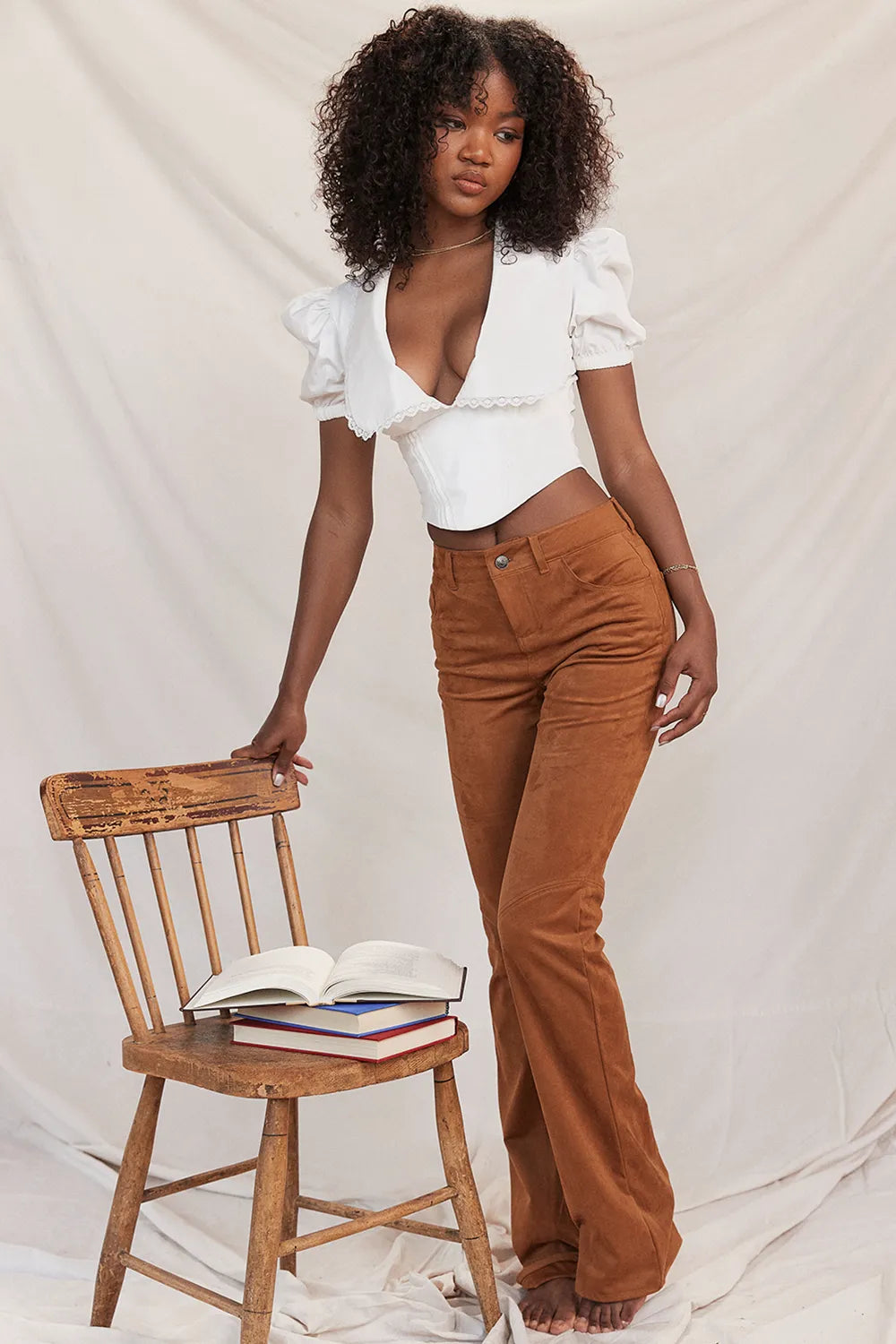 Apollo Tan Vegan Suede Trousers