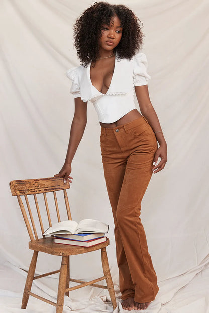 Apollo Tan Vegan Suede Trousers