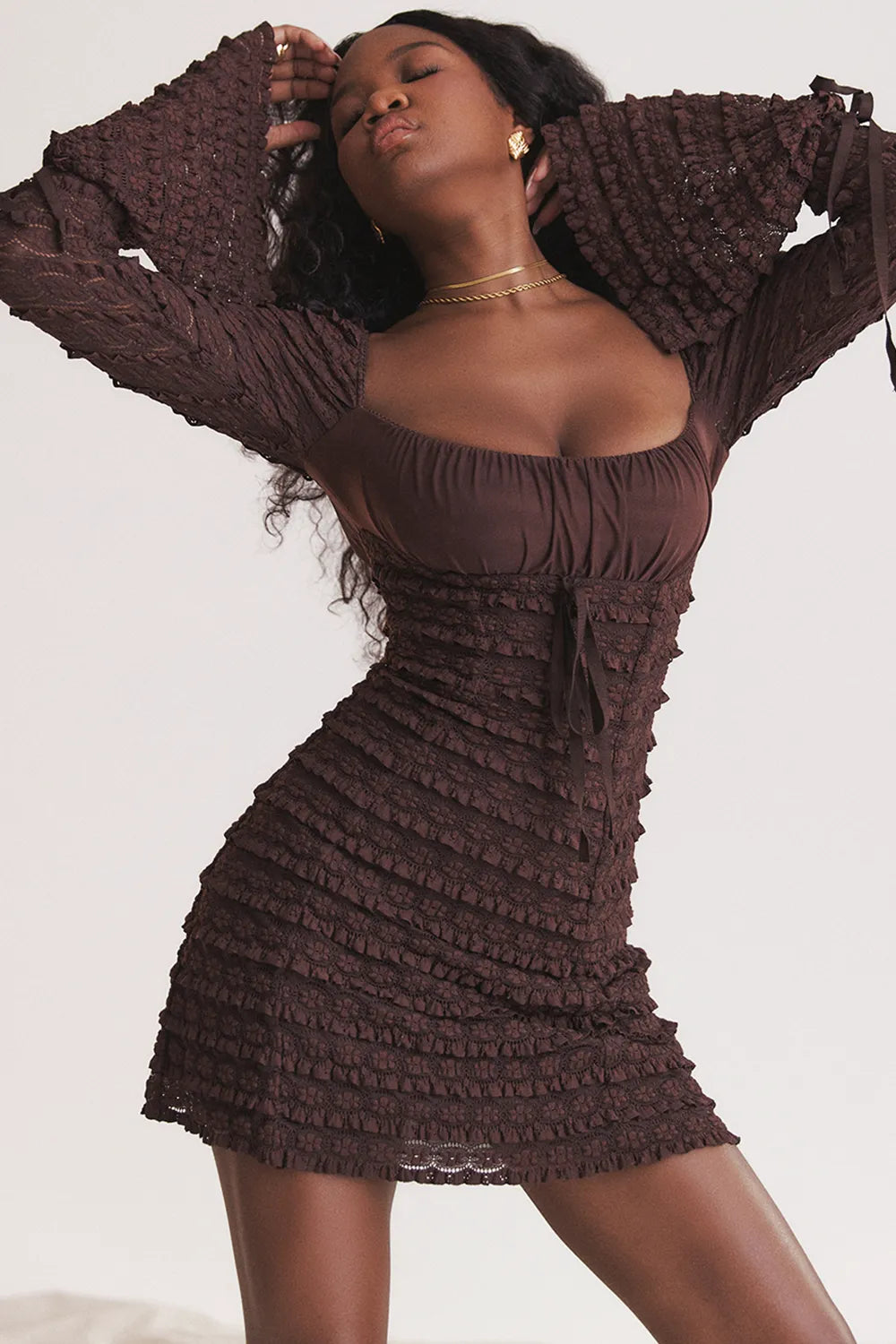 Marisa Espresso Lace Dress