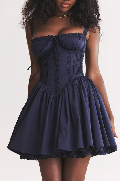 Pietra French Navy Corset Mini Dress