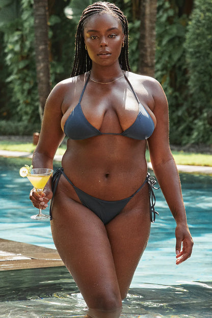 Santorini Deep Blue Tie Side Bikini Bottom