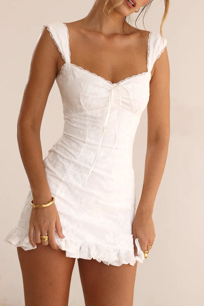 Odessa White Embroidered Mini Dress