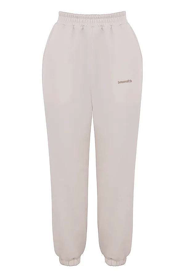 Sky Off White Fleece Back Jogging Trousers