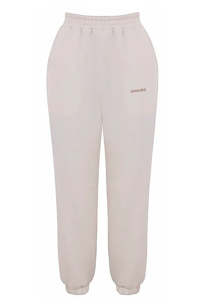Sky Off White Fleece Back Jogging Trousers