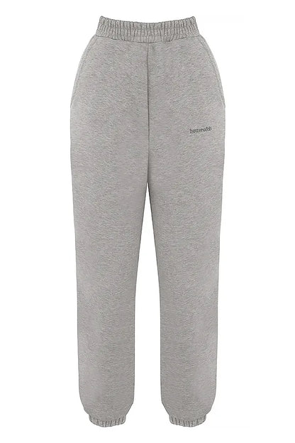 Sky Light Grey Fleece Back Jogging Trousers