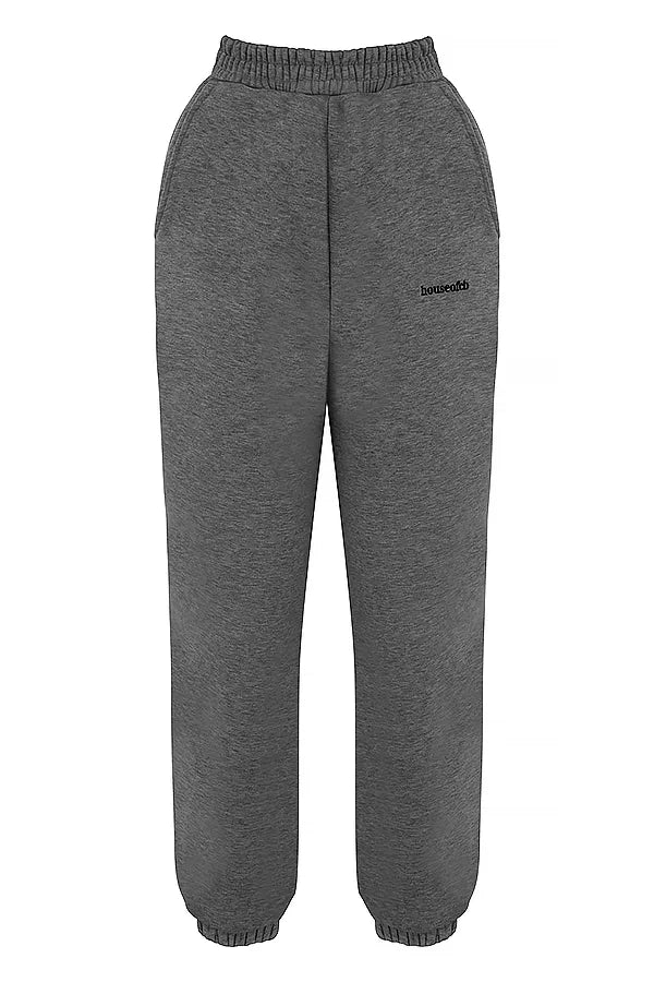 Sky Dark Grey Fleece Back Jogging Trousers
