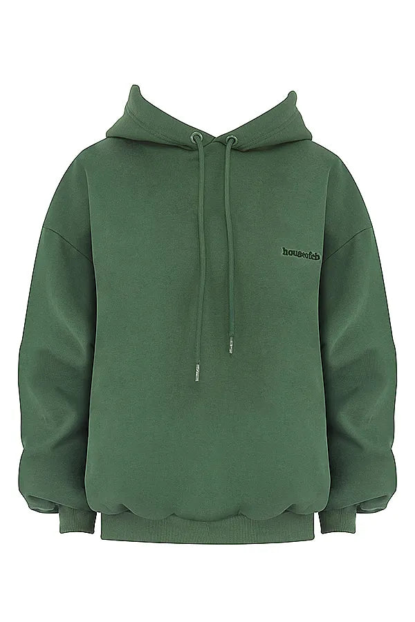 Halo Moss Cotton Fleece-Back Oversized Hoodie