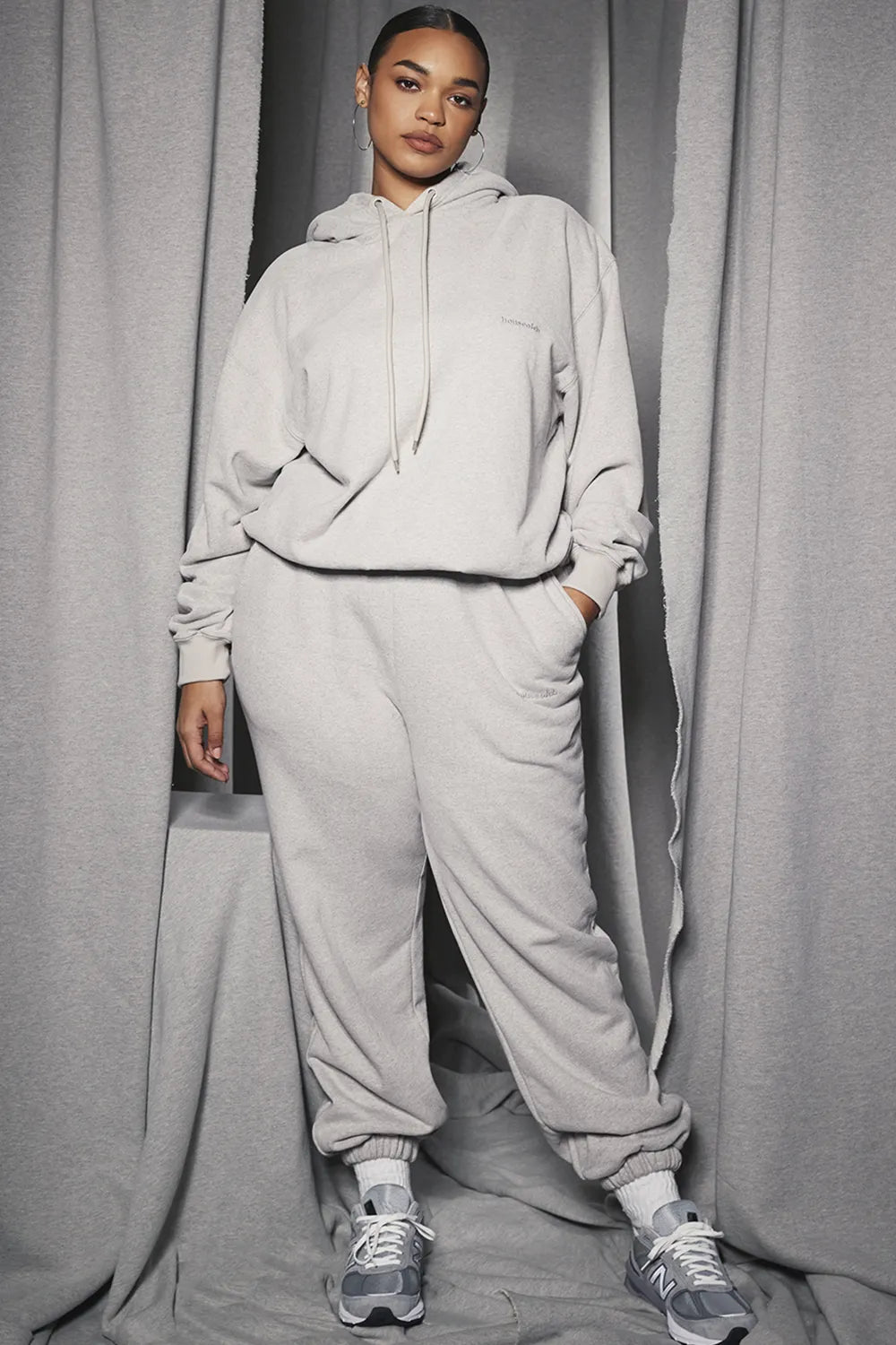 Sky Light Grey Fleece Back Jogging Trousers