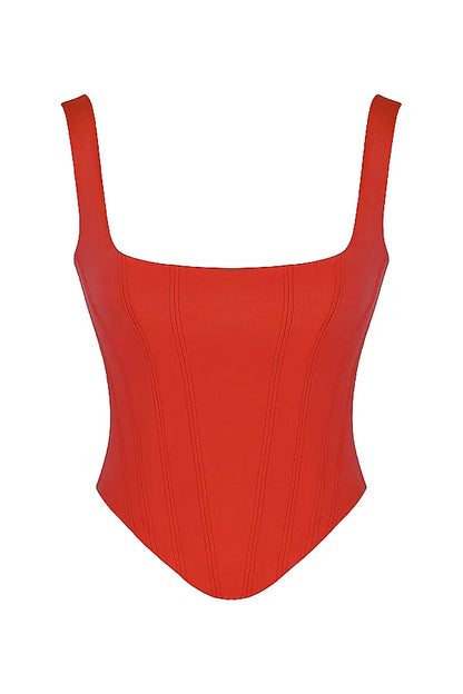 Rafa Scarlet Satin Longline Corset