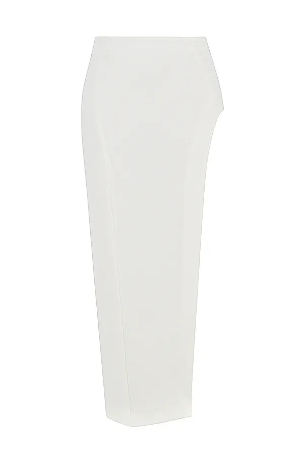 Francesca Ivory Thigh Split Midi Skirt