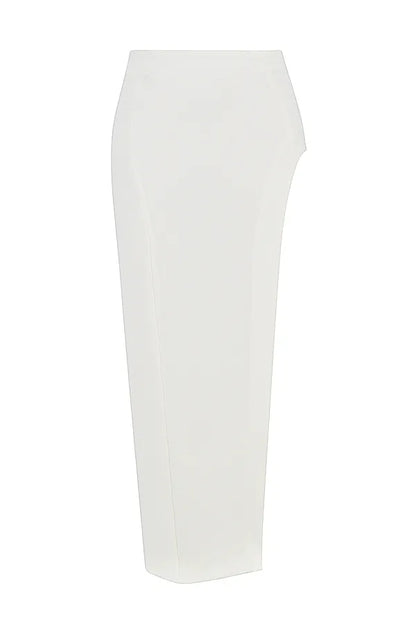 Francesca Ivory Thigh Split Midi Skirt
