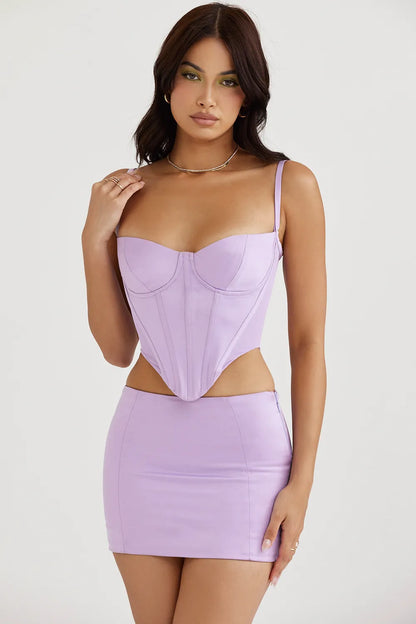 Tamsin Orchid Satin Corset