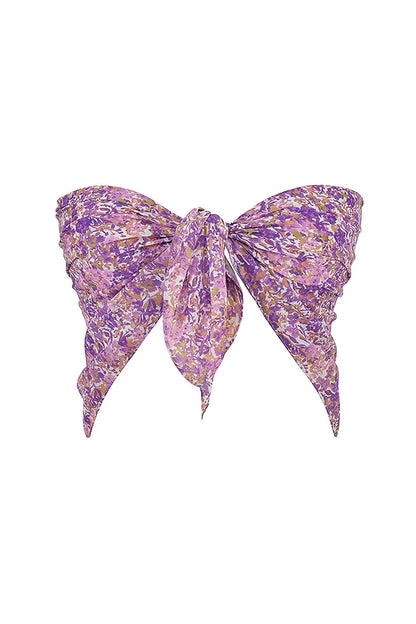 Paros Violet Floral Multi Use Scarf