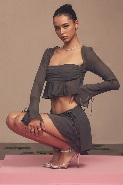 Clarice Shadow Floaty Layered Mini Skirt
