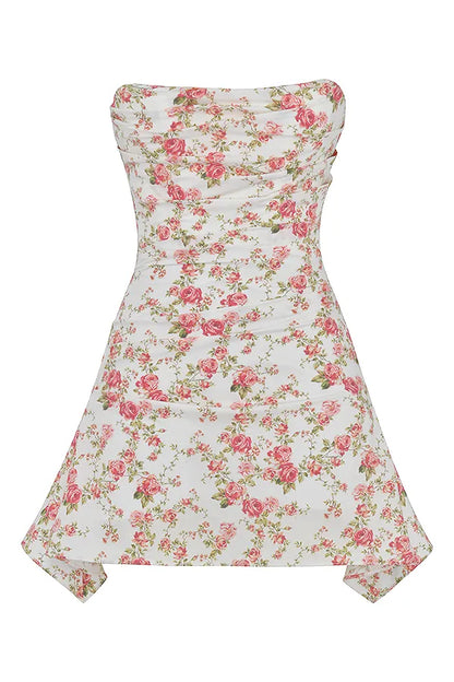 Jasmine Rose Print Draped Corset Dress