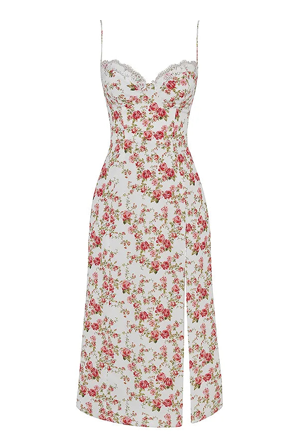 Charlotte Rose Print Corset Midi Sundress