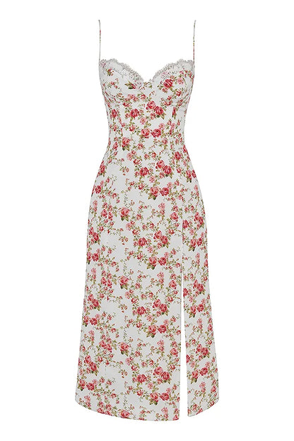 Charlotte Rose Print Corset Midi Sundress