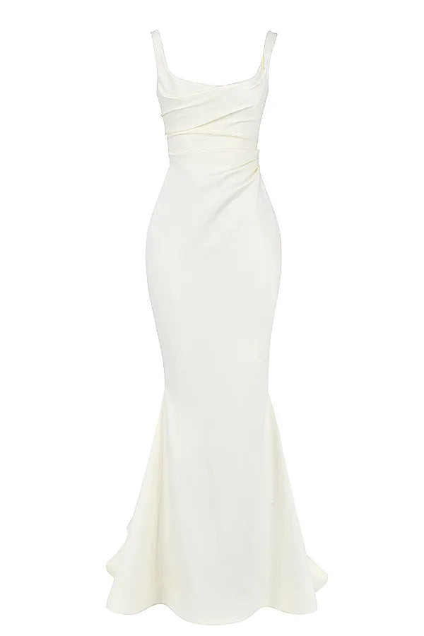 Emilie Off White Satin Mermaid Bridal Gown