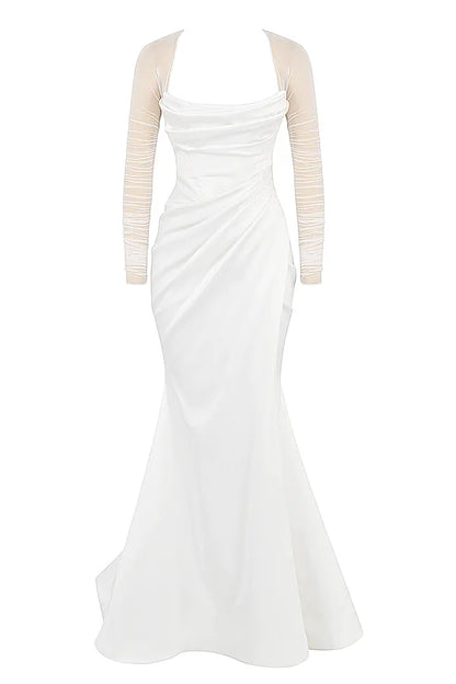 Elise White Satin Bridal Gown
