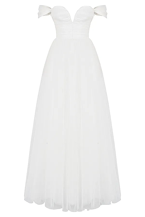Fairytale White Tulle Bridal Gown