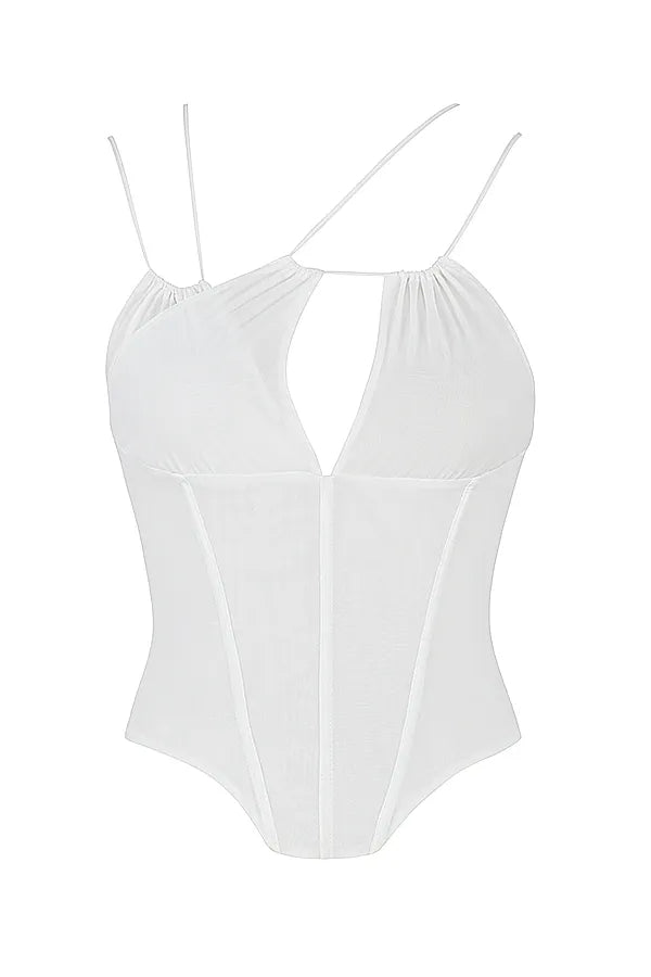 Orla White Chiffon Strappy Corset