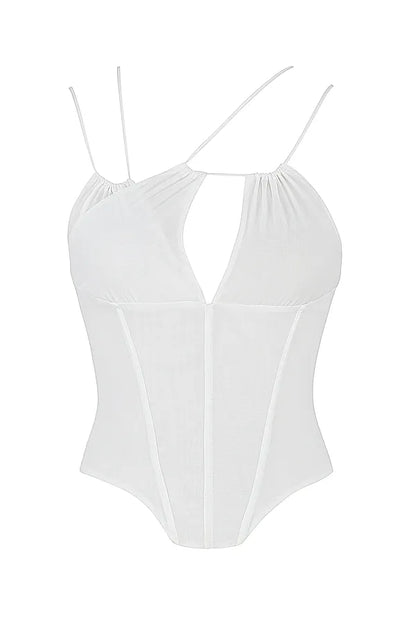 Orla White Chiffon Strappy Corset