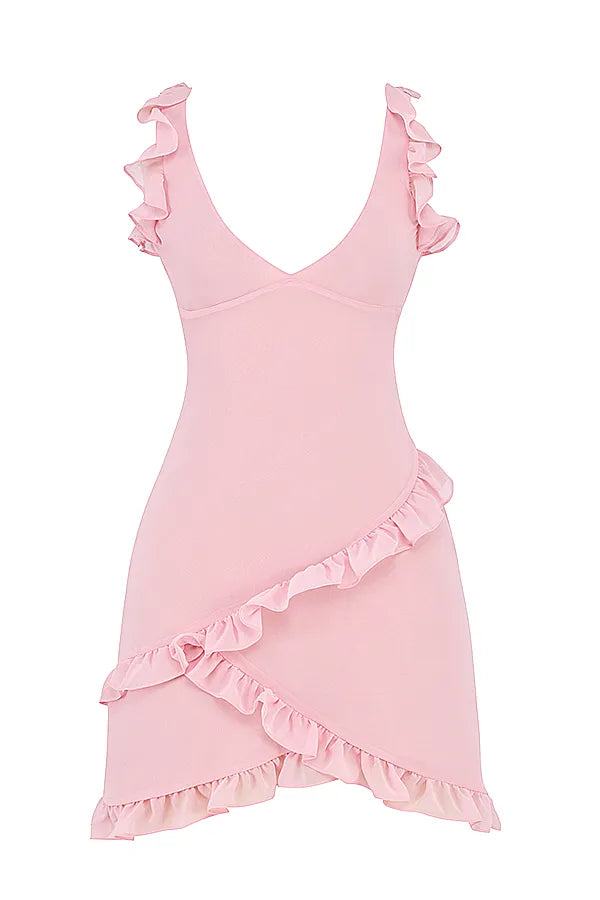 Tania Pink Quartz Ruffle Mini Dress