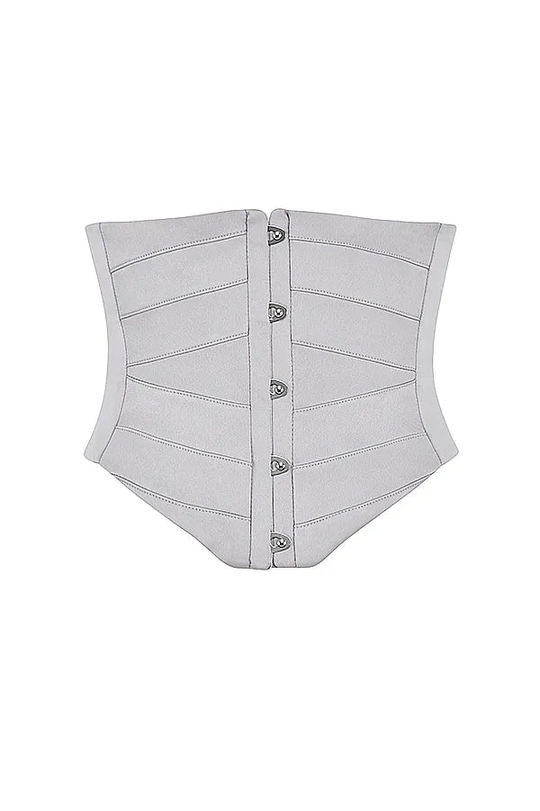 Vienne Grey Satin Underbust Corset