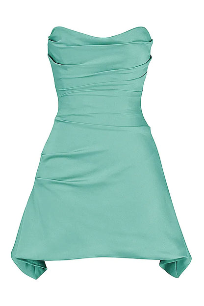 Jasmine Jade Draped Strapless Corset Dress