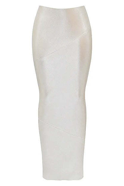 Colette Shimmer Champagne Midi Skirt
