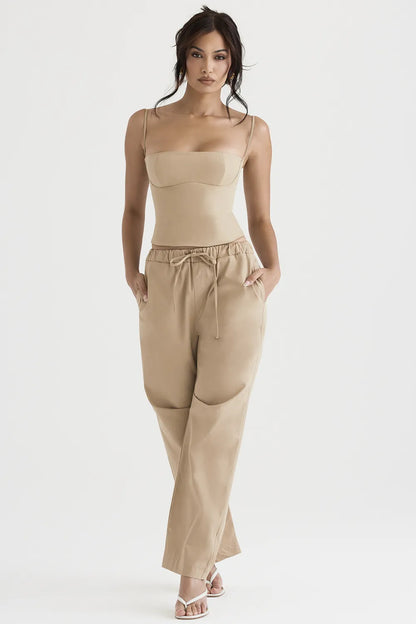 Audette Camel Structured Corset