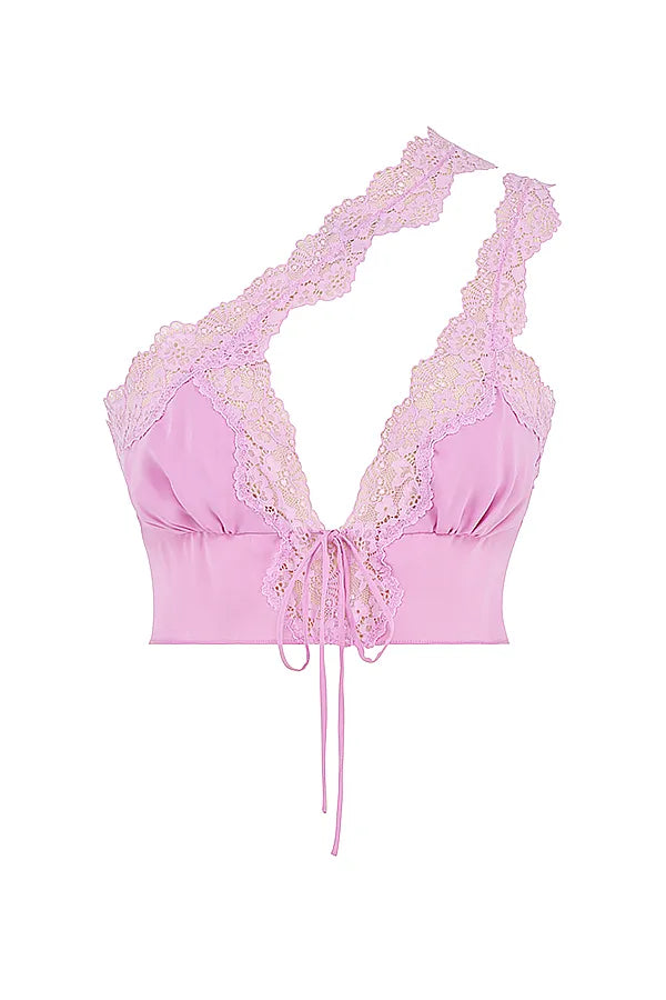 Lorena Pink Floaty Cropped Top