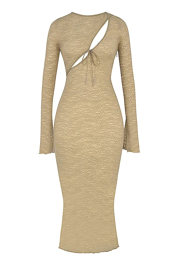 Giovanna Stone Floral Lace Maxi Dress