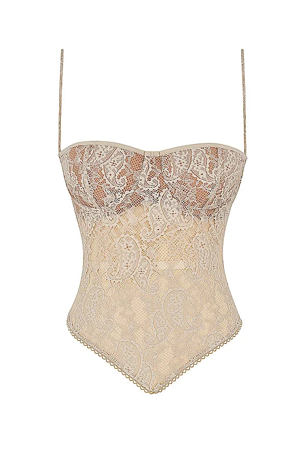 Fernanda Cream Paisley Lace Top