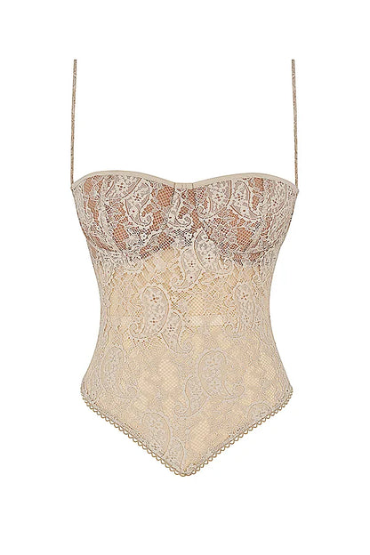 Fernanda Cream Paisley Lace Top