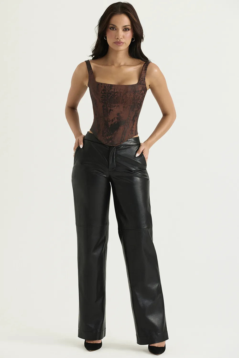 Omaira Black Vegan Leather Trousers