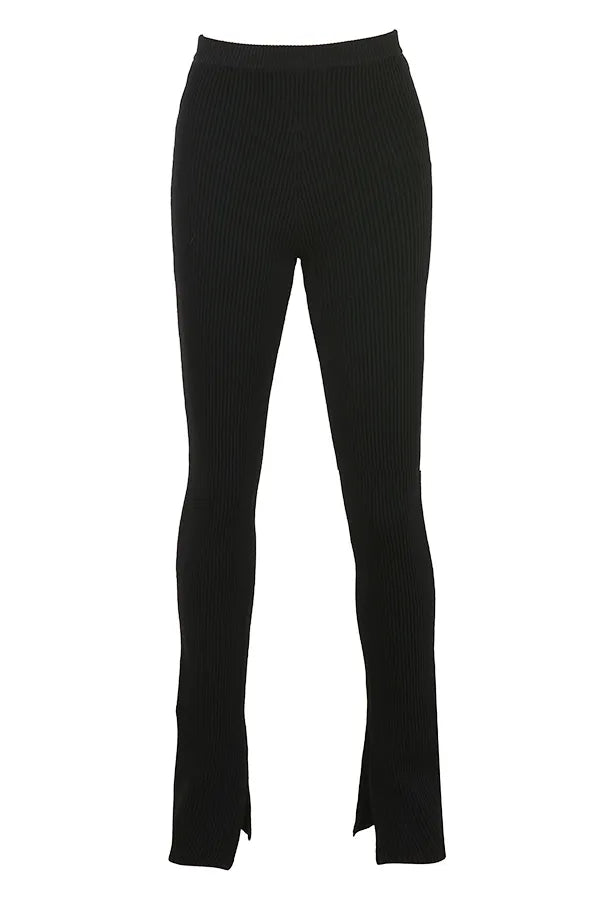 Mitzi Black Ribbed Knit Leggings