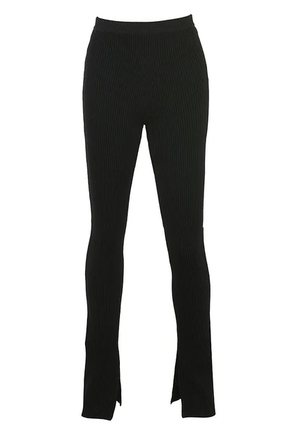 Mitzi Black Ribbed Knit Leggings