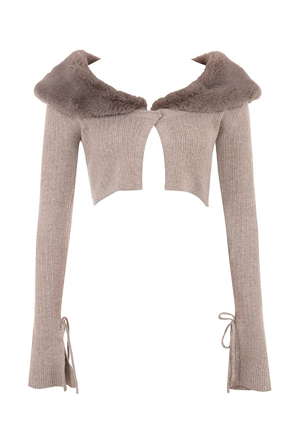 Dahlia Beige Cashmere Cardigan
