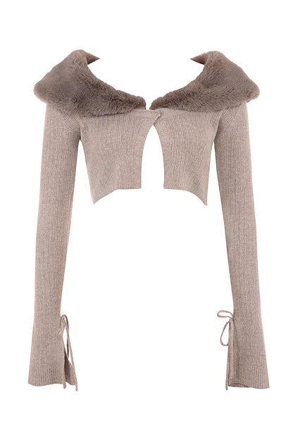 Dahlia Beige Cashmere Cardigan