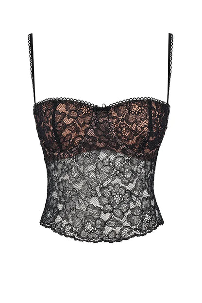 Jacinta Black Lace Cami Top