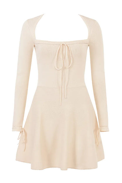 Caprice Cream Dainty Knit Mini Dress