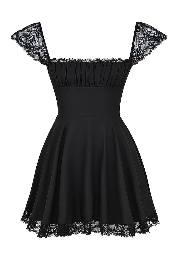 Kaia Black A-Line Mini Dress