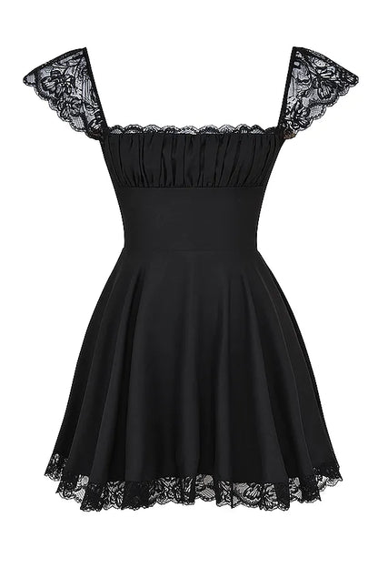 Kaia Black A-Line Mini Dress