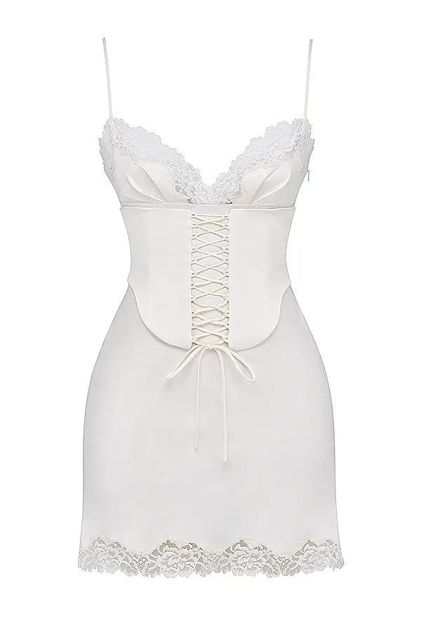 Soraya Ivory Satin Slip Dress